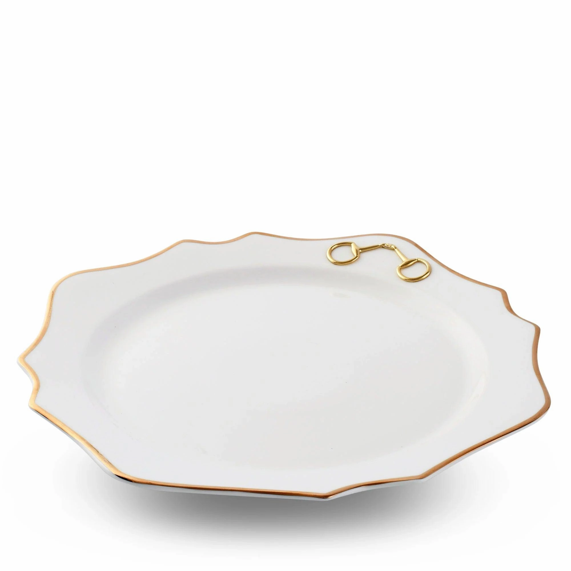 Snaffle Bit Gold Scallop Charger Plate