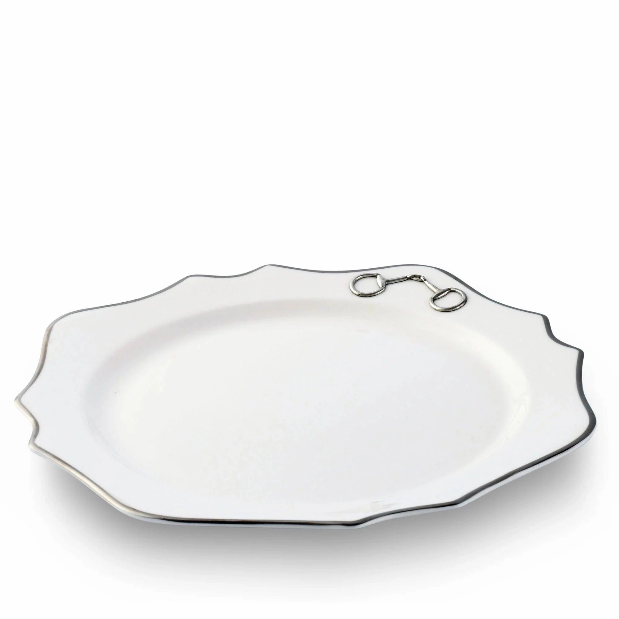 Snaffle Bit Platinum Scallop Charger Plate
