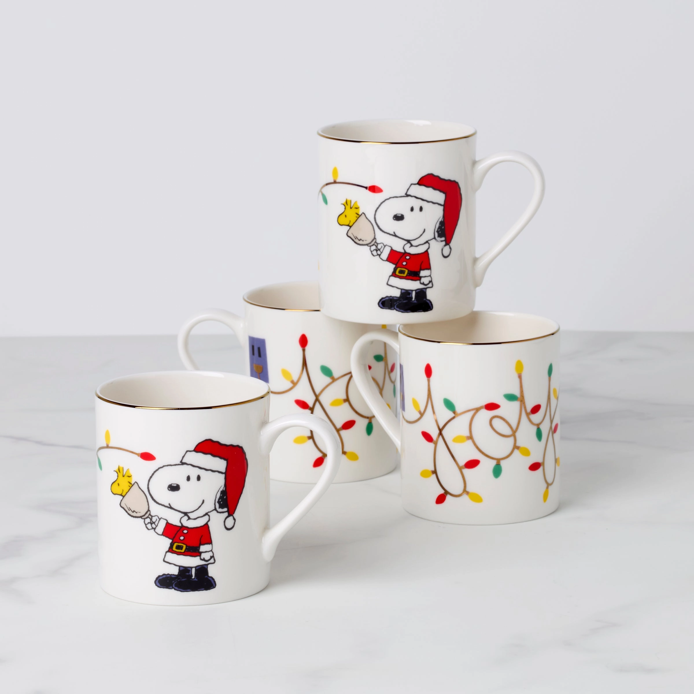 Snoopy Christmas Mugs - Set of 4