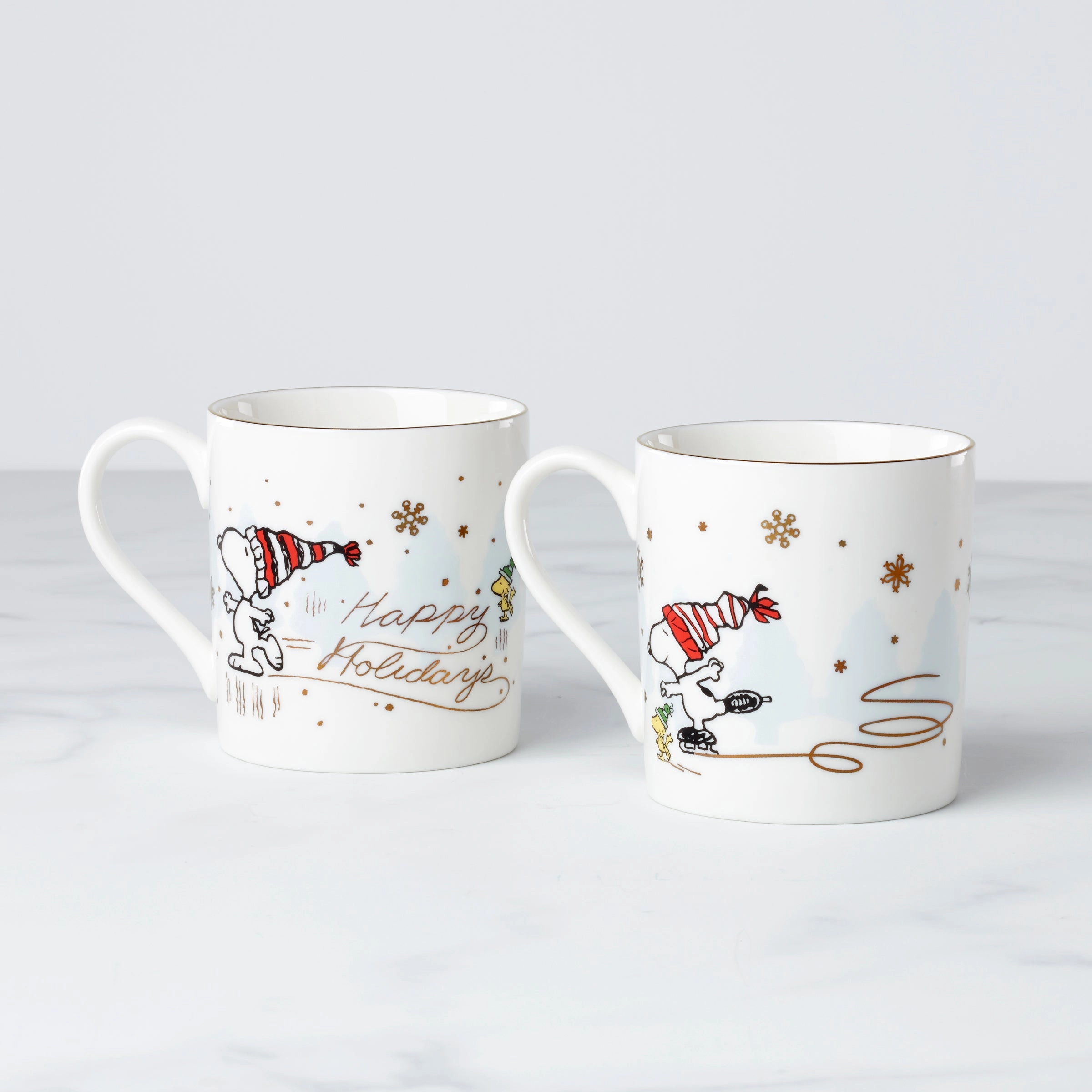 Snoopy Skating Mugs - Set of 2