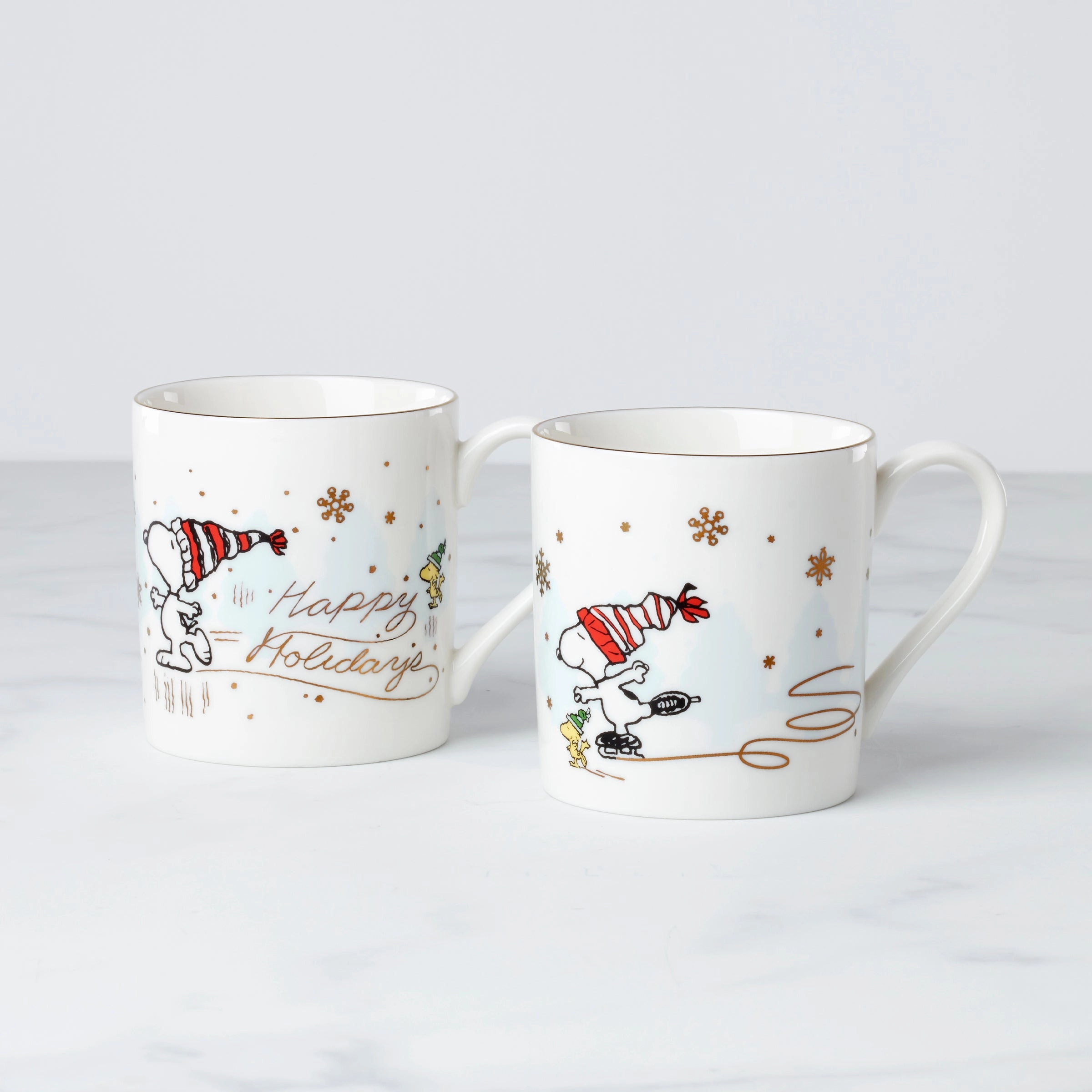 Snoopy Skating Mugs - Set of 2