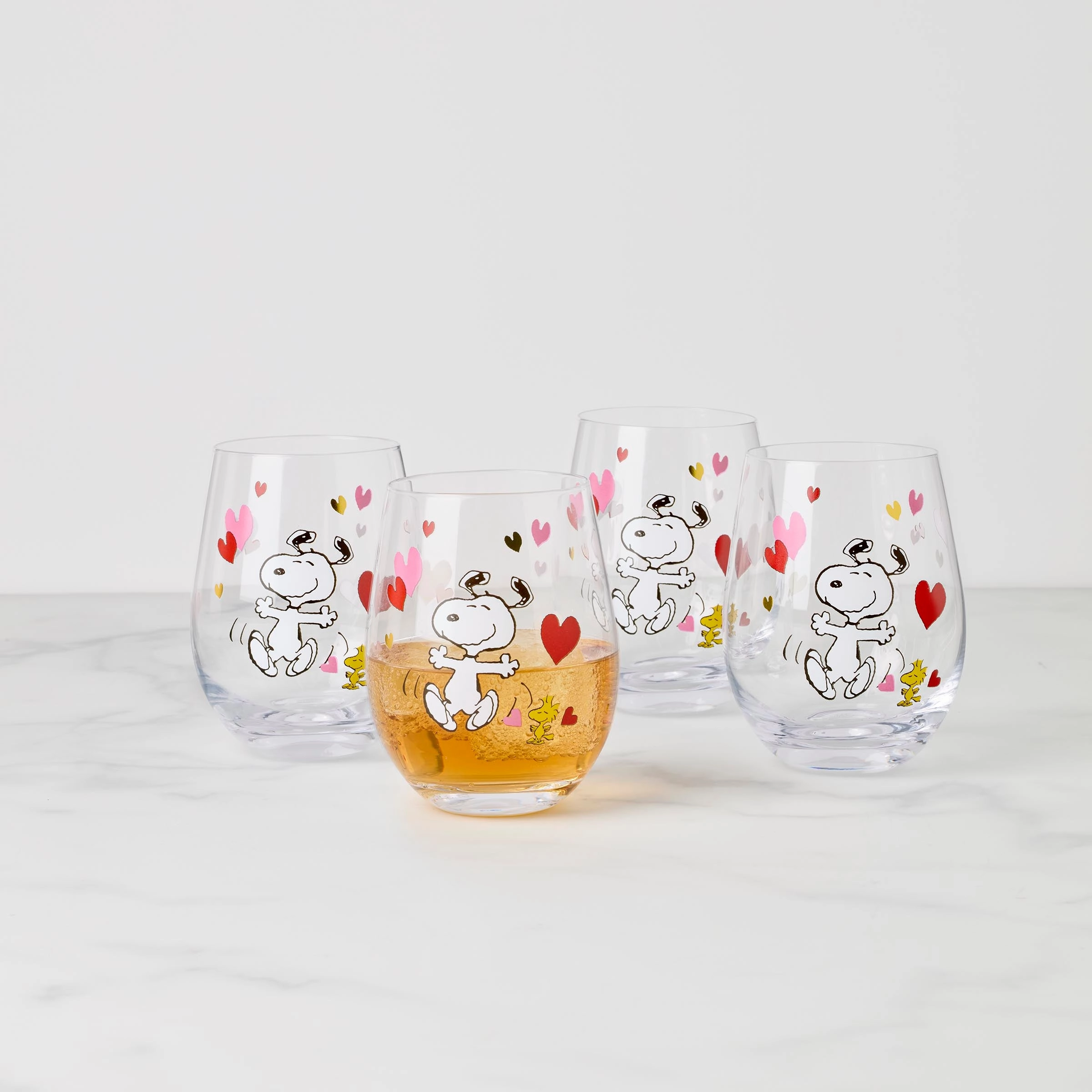Snoopy Valentine's Day Tumblers - Set Of 4