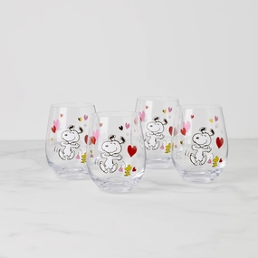 Snoopy Valentine's Day Tumblers - Set Of 4