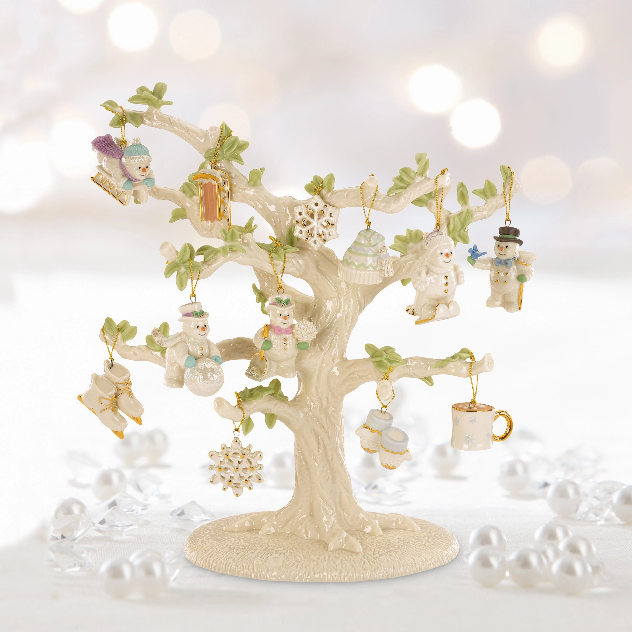 Snow Pals Christmas 13-Piece Ornament & Tree Set