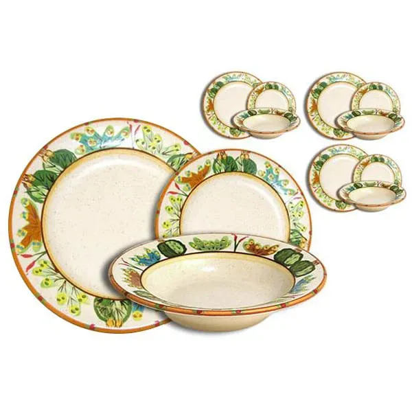 Sonoran Desert Hand-Painted Dinnerware Set - Southwestern Elegance