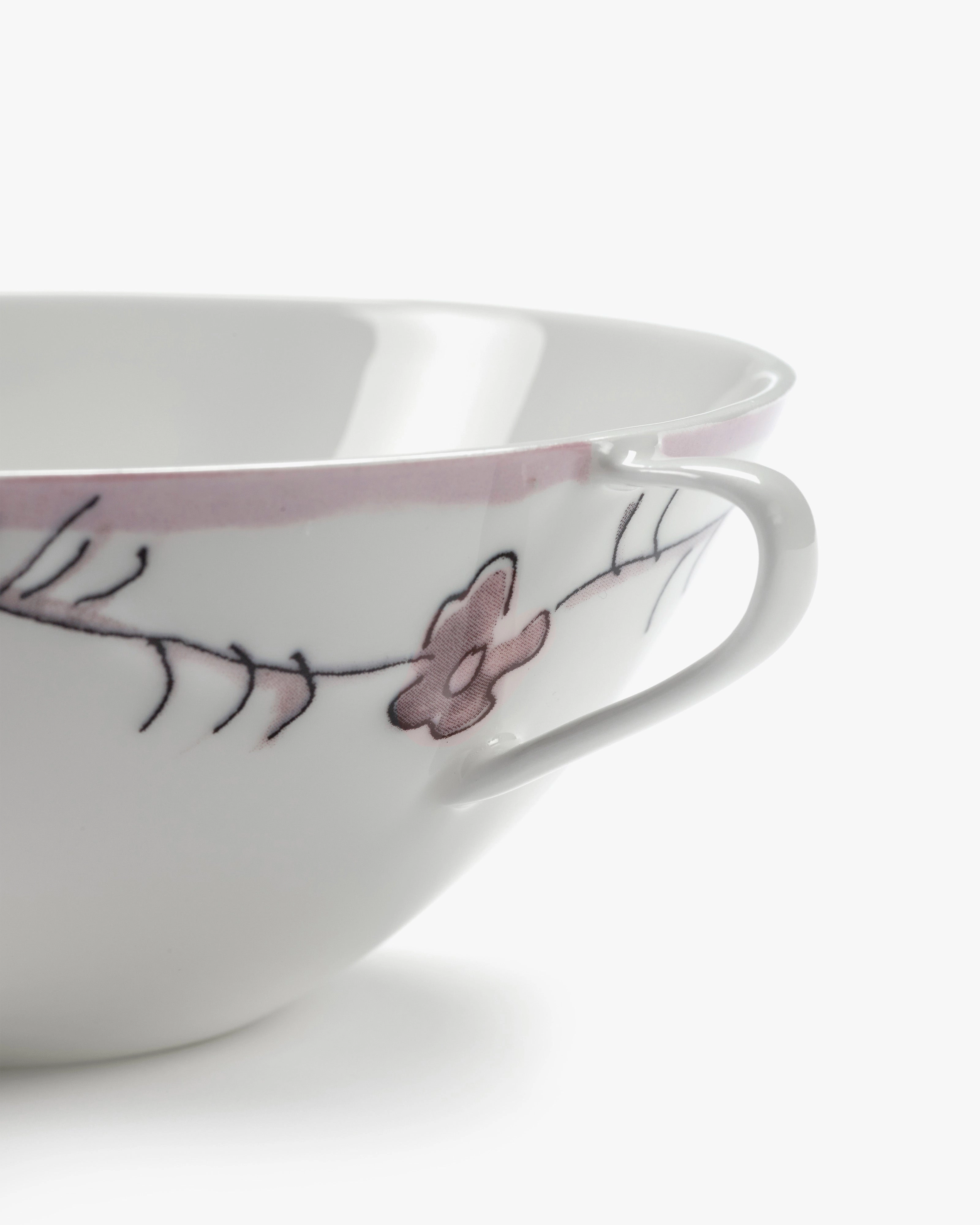 Soup bowl Dark viola Midnight Flowers