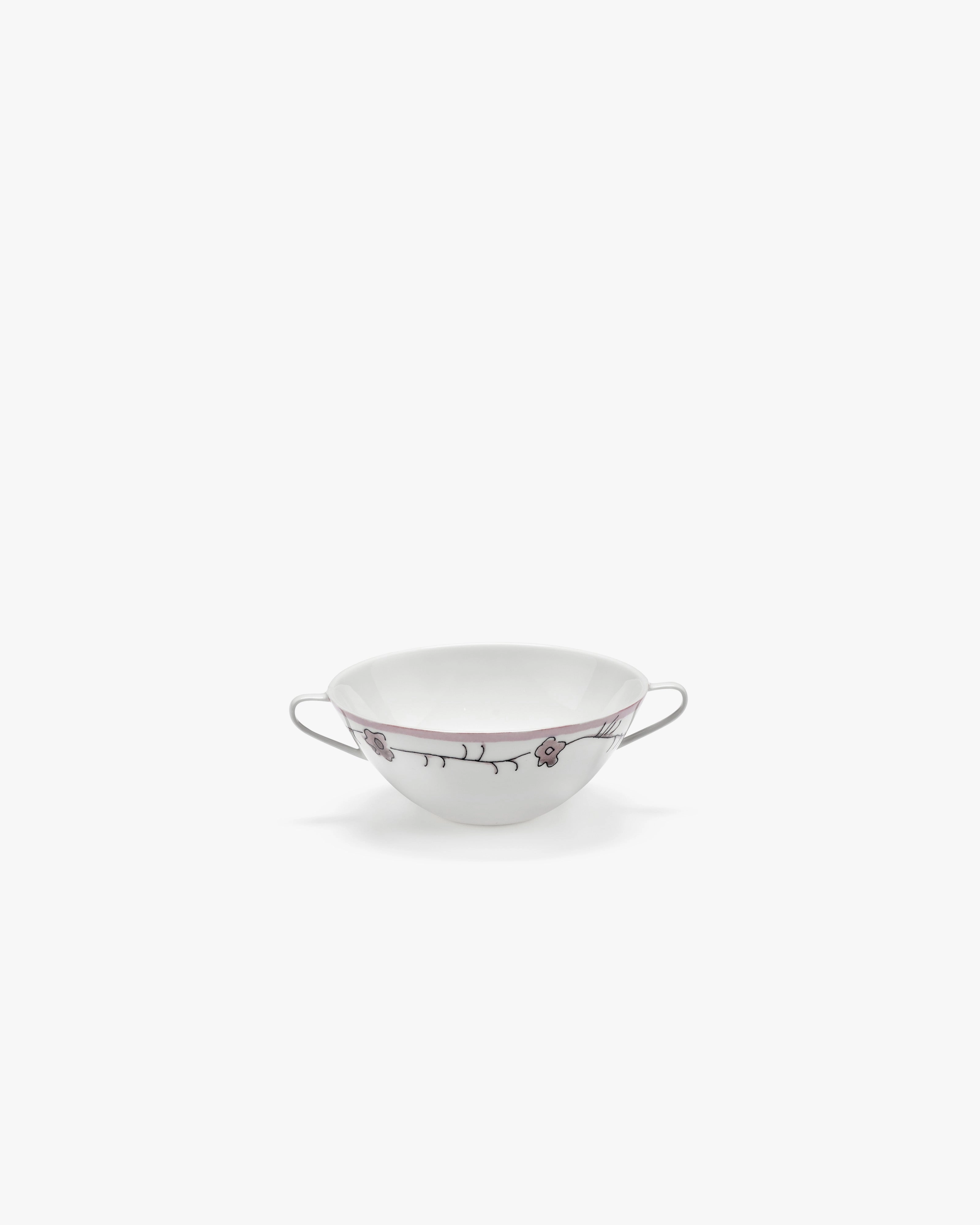 Soup bowl Dark viola Midnight Flowers