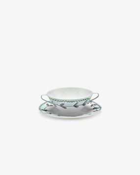 Soup bowl with saucer Blossom milk Midnight Flowers