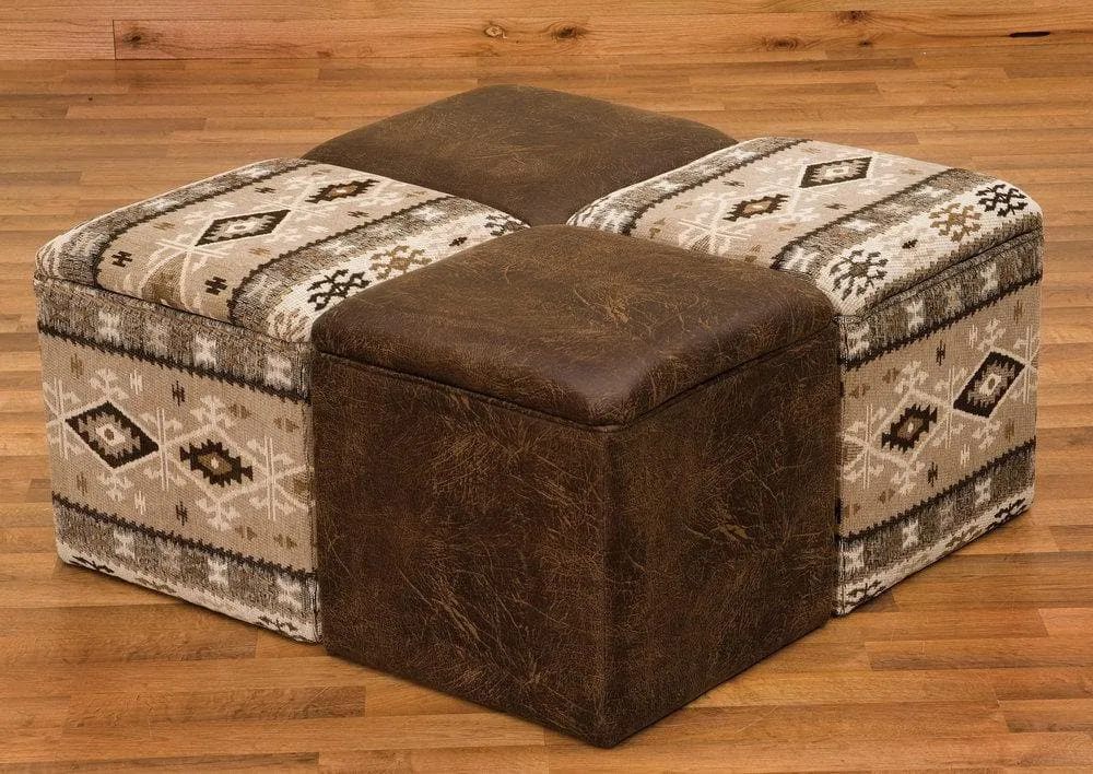 Southwest Cube Ottoman with Storage