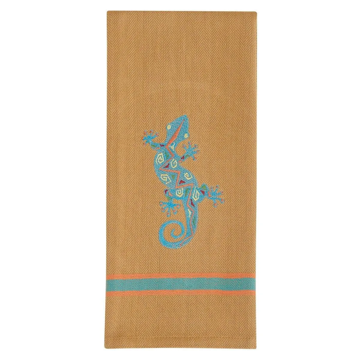 Southwest Embroidered Gecko Kitchen Towels