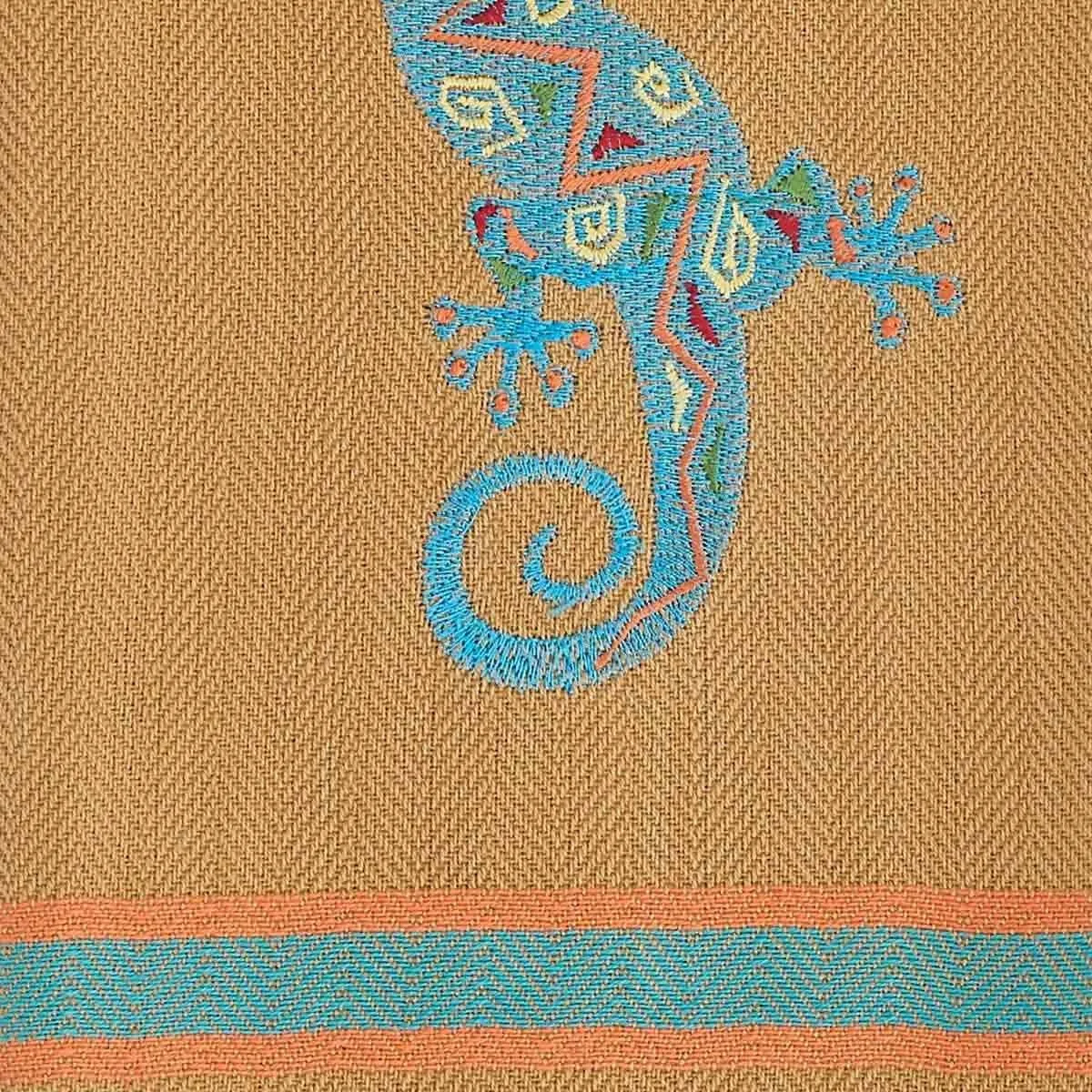Southwest Embroidered Gecko Kitchen Towels