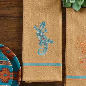 Southwest Embroidered Gecko Kitchen Towels blender, kitchen appliance
