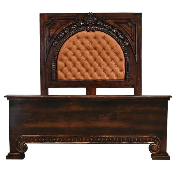 Spanish Manor Tufted Leather Bed