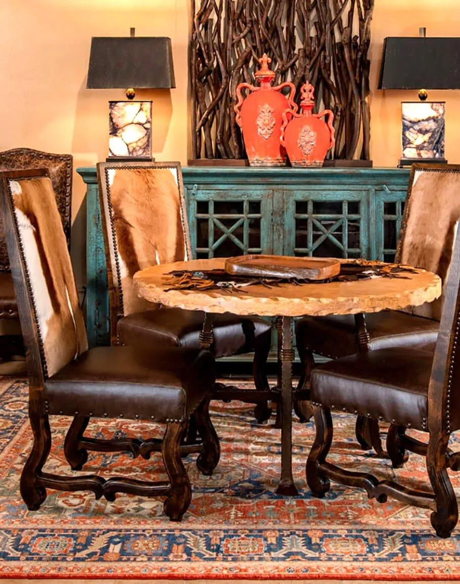 Springbok & Leather Side Chair