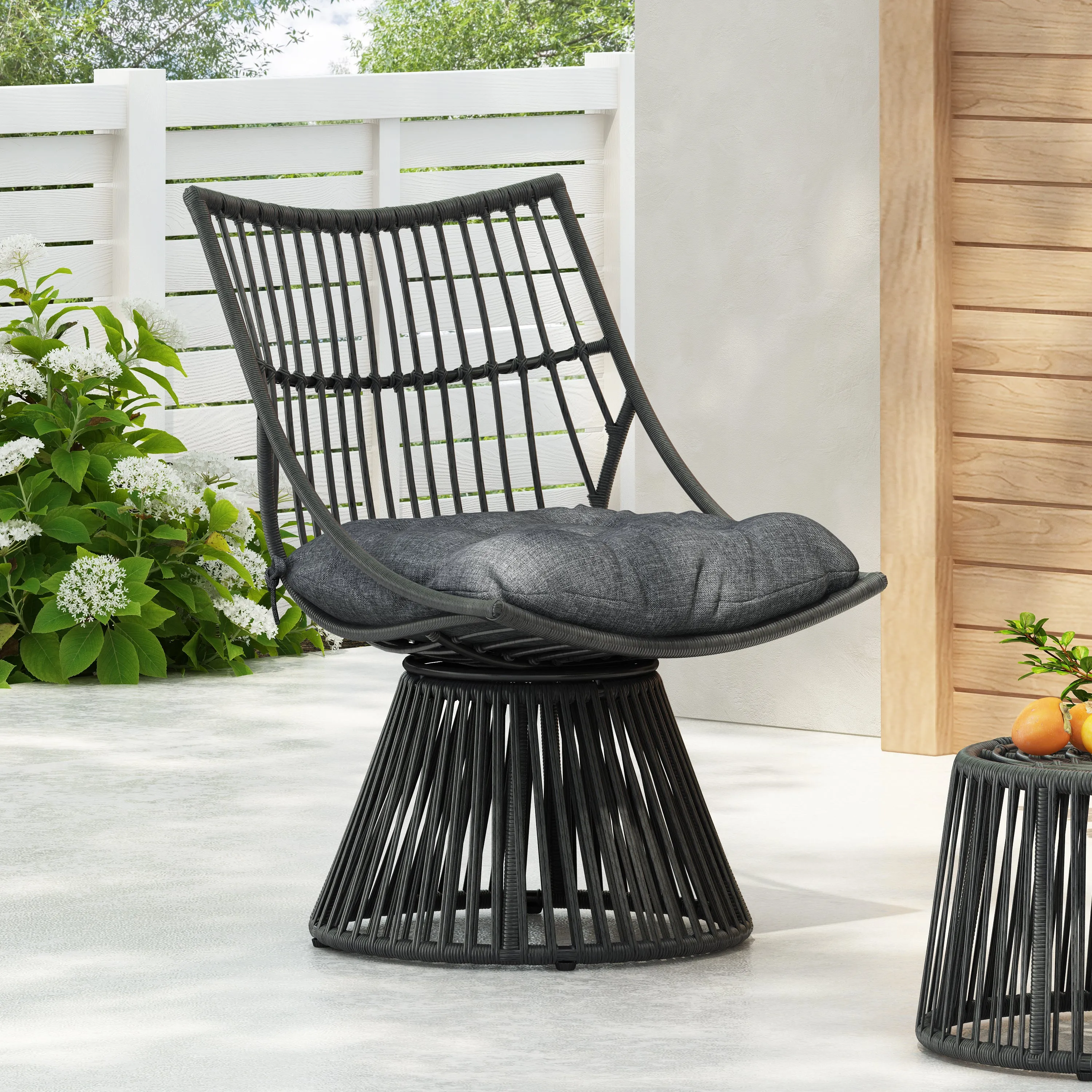 Springe Wicker Outdoor Lounge Chair with Cushions