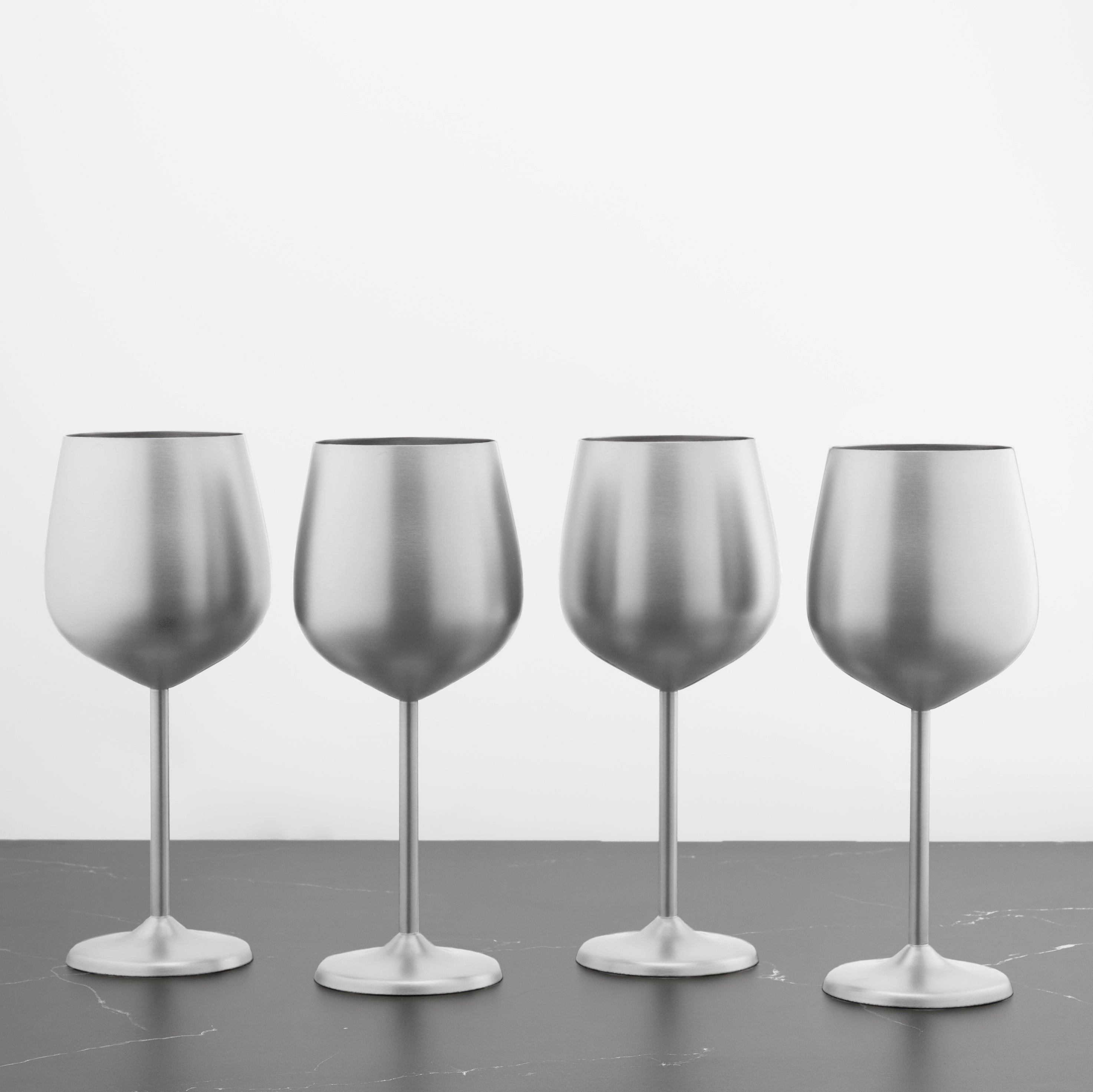 Stainless Steel Wine Glasses - Set Of 4