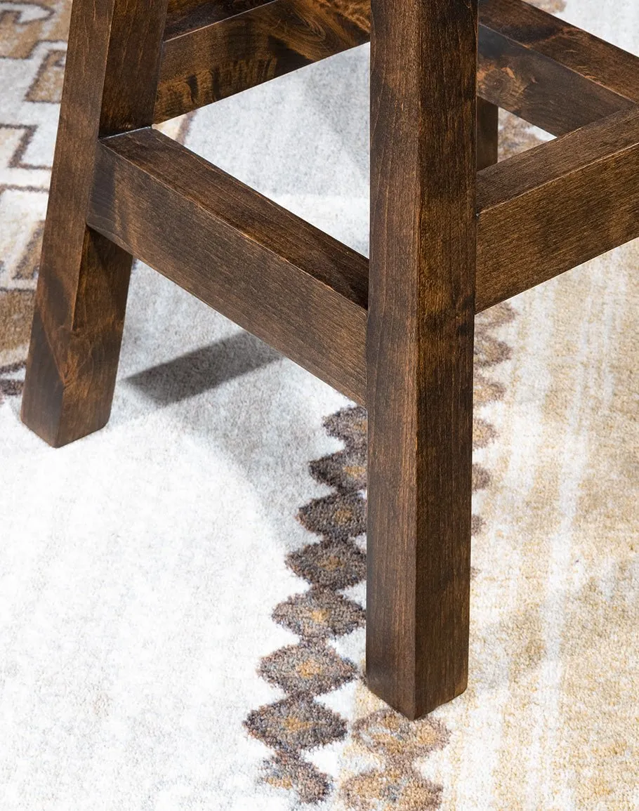 Stamped Leather Armless Bar Chairs