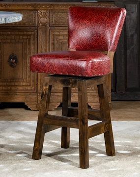 Stamped Red Leather Western Bar Stools glassware set, wine glass