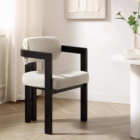 Stanford Curved Oak Frame Upholstered Chair, Champagne Velvet Black Frame