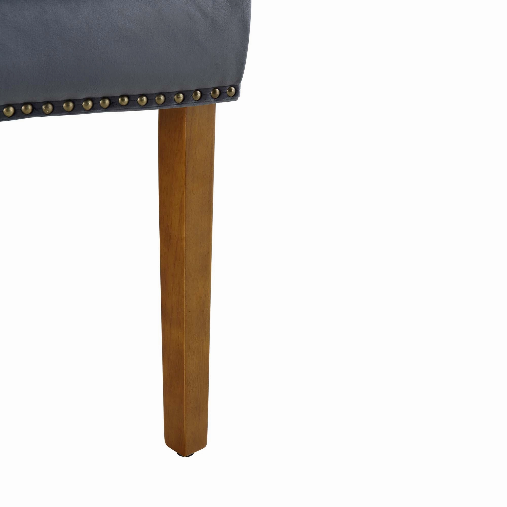 Stanway Set of 2 Grey Velvet Dining Chairs