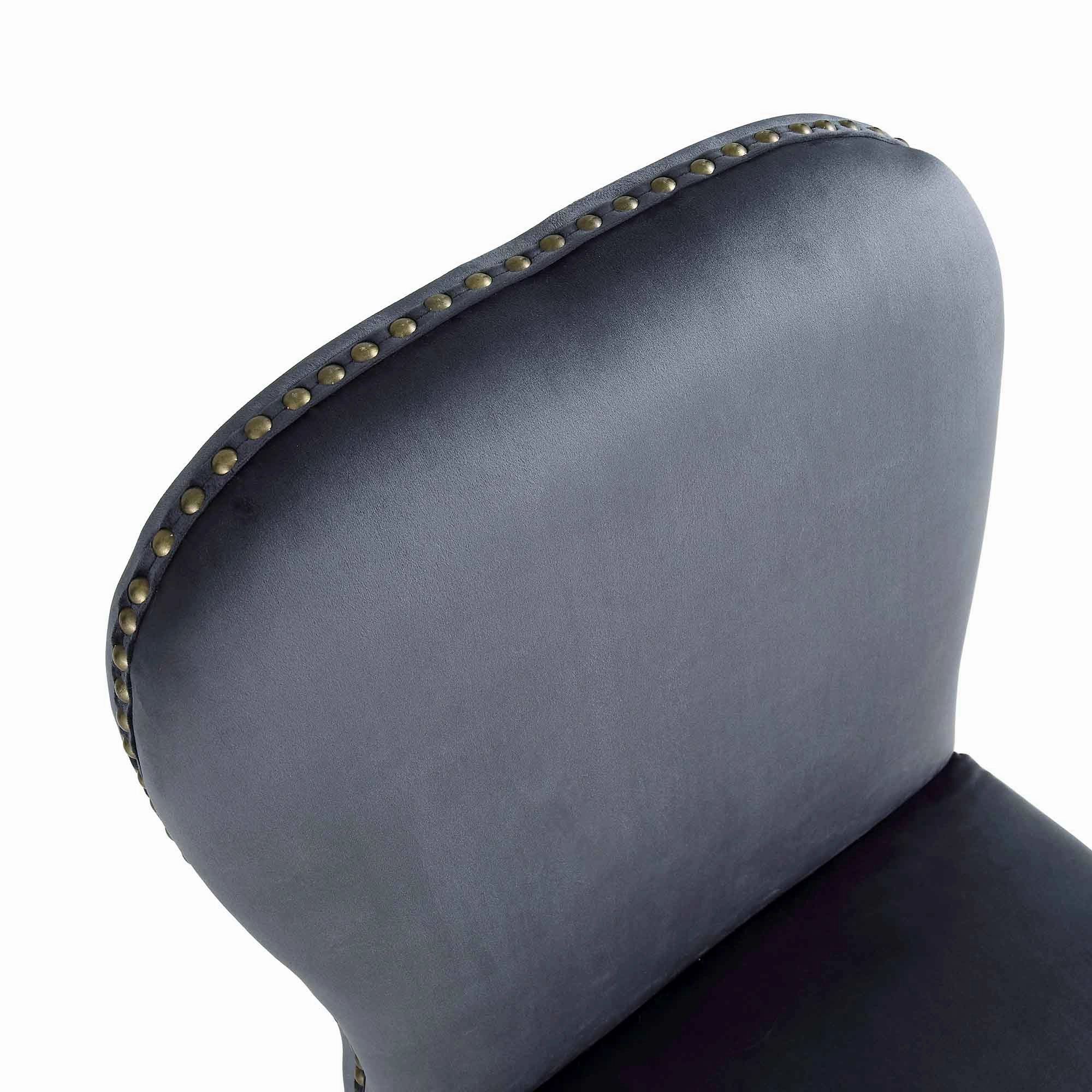 Stanway Set of 2 Grey Velvet Dining Chairs