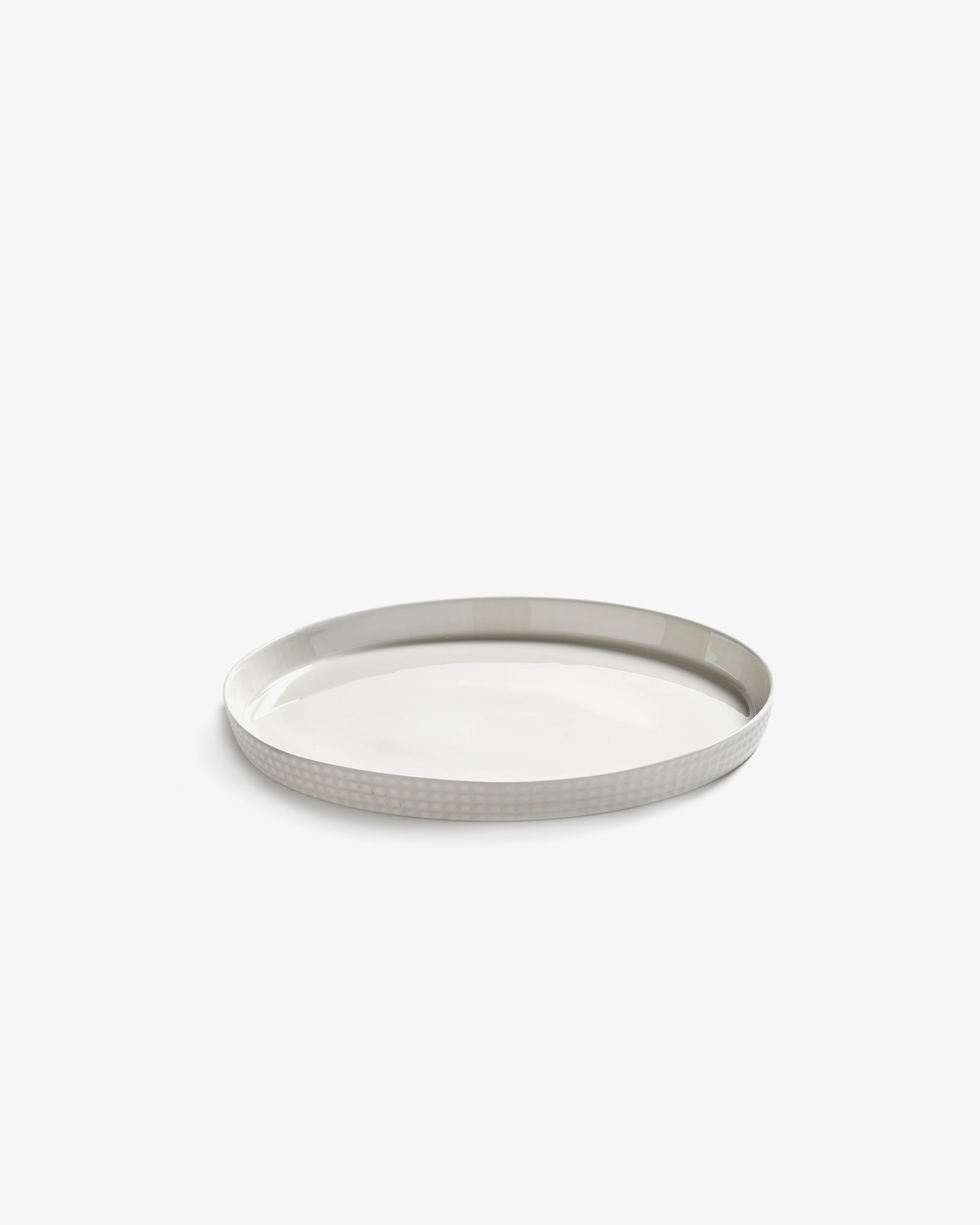 Starter plate raised edge white Nido