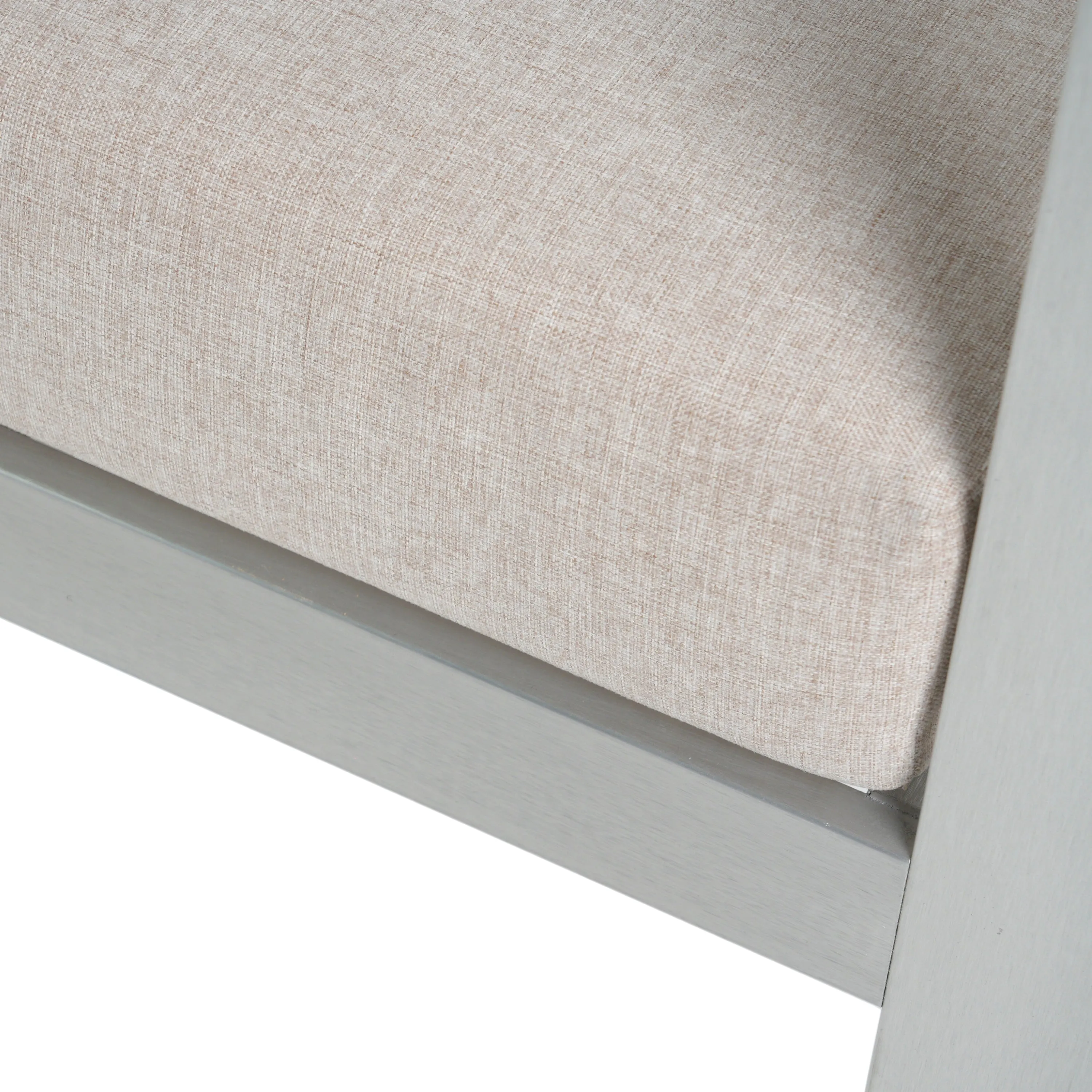 Steava Aluminum Outdoor Patio Club Chair with Beige Cushions