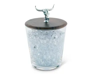 Steer Skull Glass Ice Bucket shower curtain, waterproof liner
