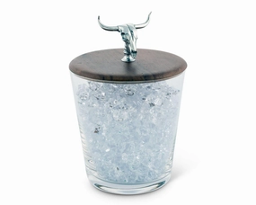 Steer Skull Glass Ice Bucket shower curtain, waterproof liner