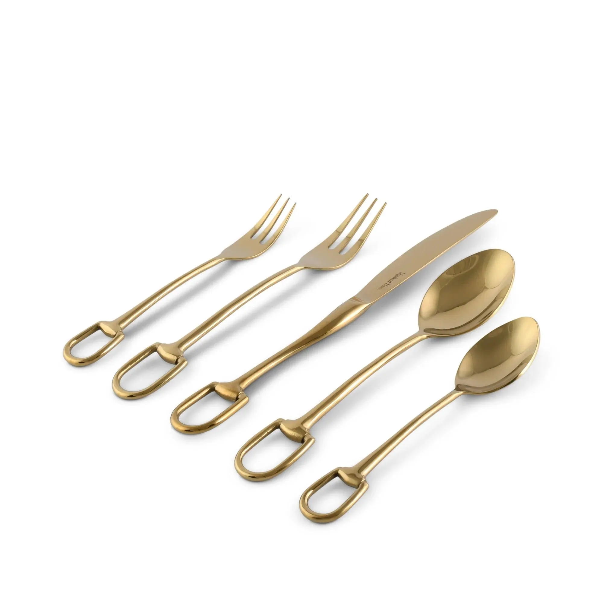 Stirrup 5 Piece Gold Flatware Set