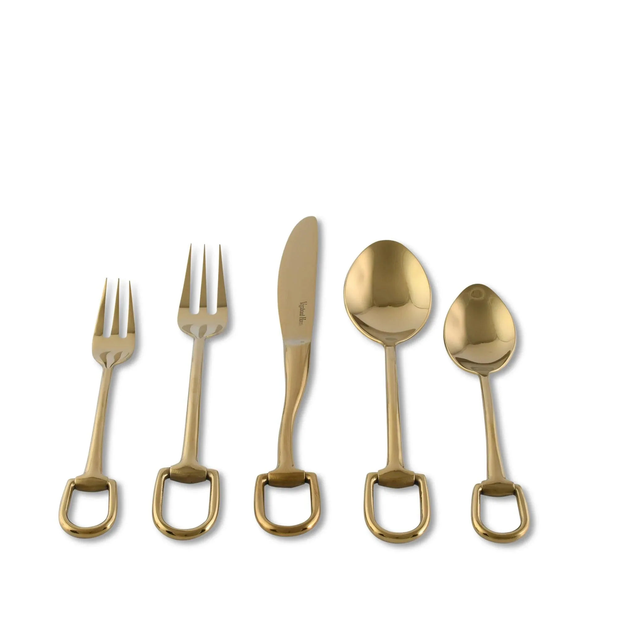 Stirrup 5 Piece Gold Flatware Set
