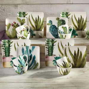 Succulent & Cactus Print Dinnerware 16-pc toilet seat cover, slow close seat
