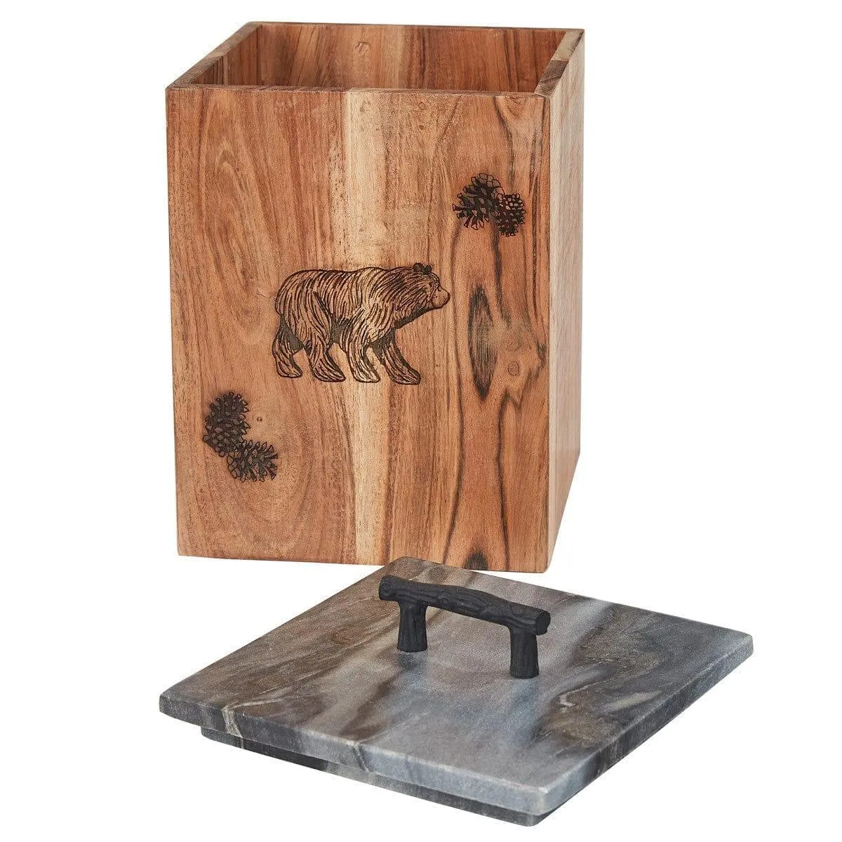 Summit Ridge Engraved Pine & Marble Canisters