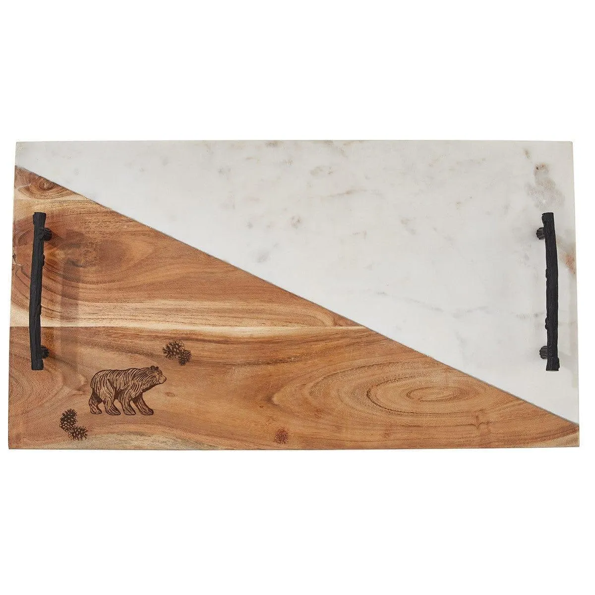 Summit Ridge Pine & Marble Charcuterie Tray