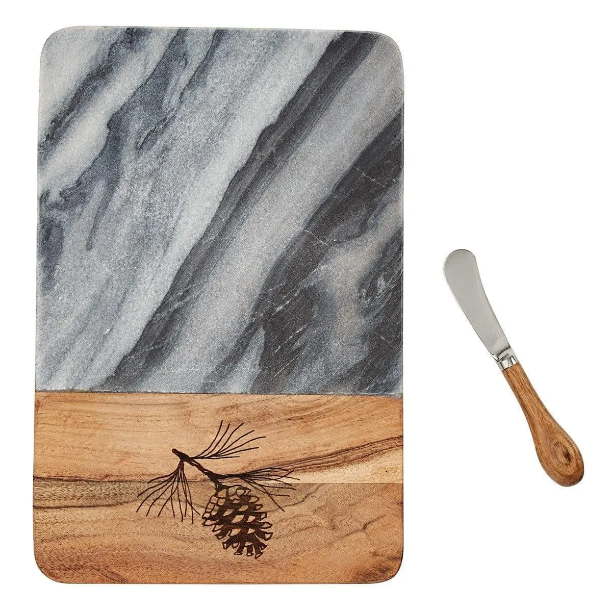 Summit Ridge Pine & Marble Cheese Board w/ Spreader