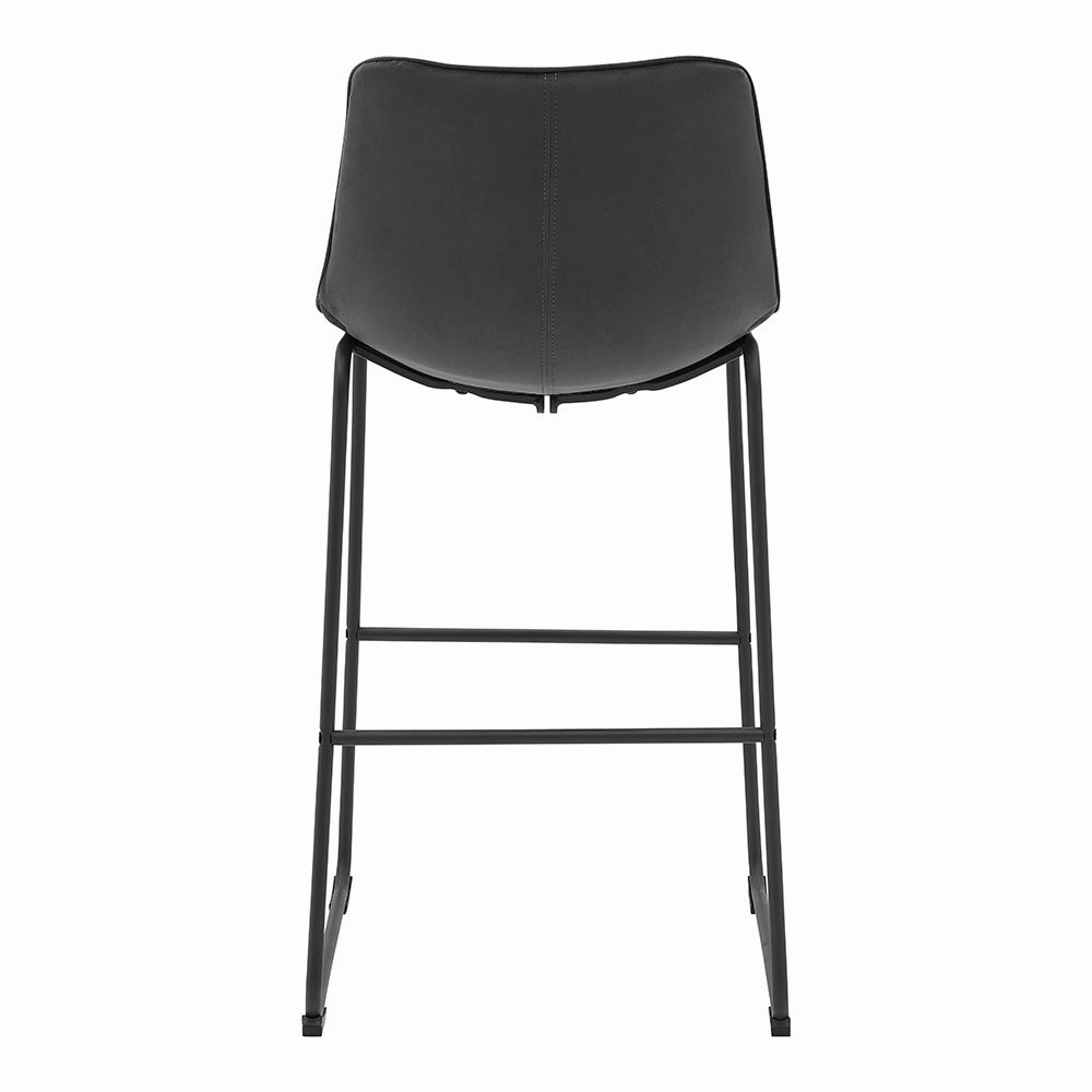Sutton Set of 2 Barstools with Fluted Back (Grey Velvet)