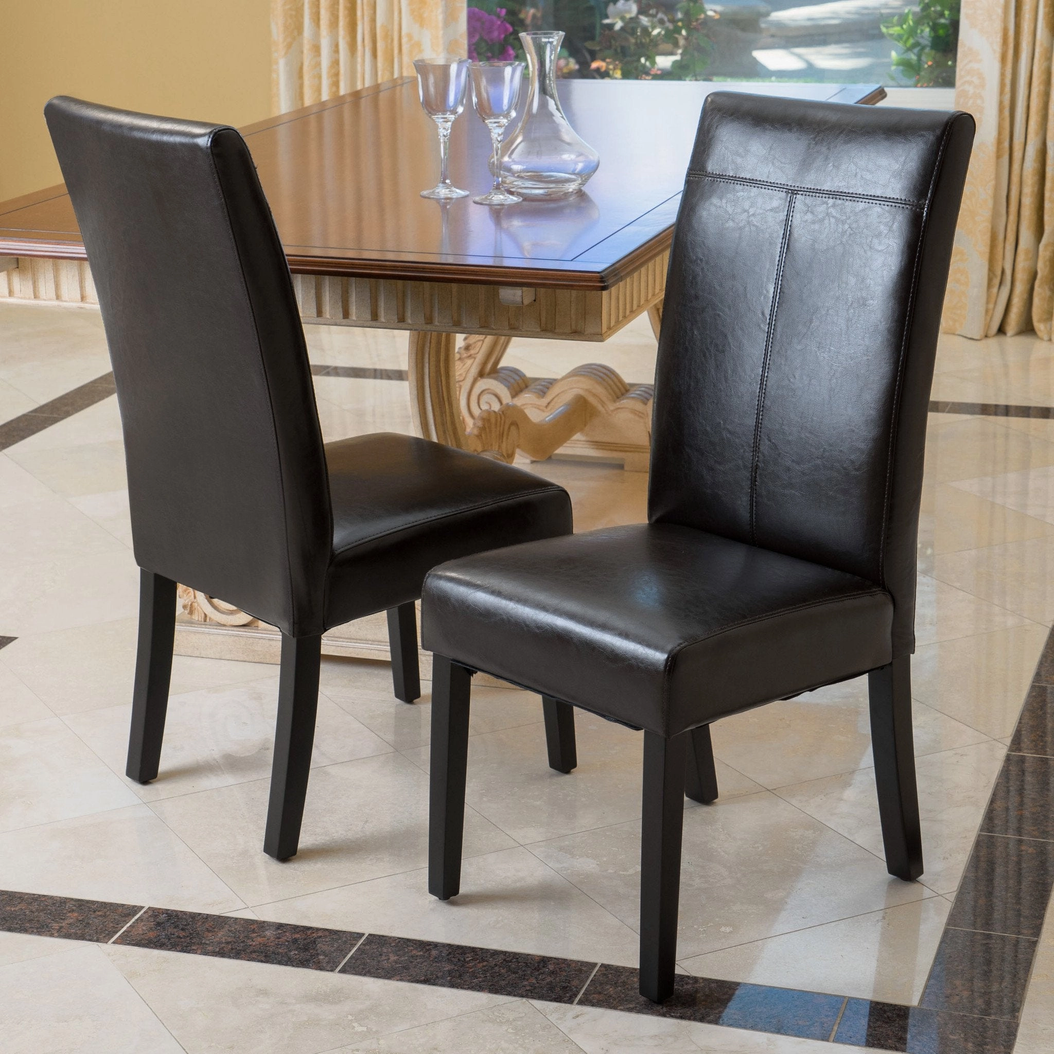 T-Stitch Leather Dining Chairs (Set of 2) - NH818812