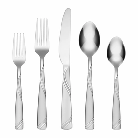 Tabitha Sand 40 Piece Flatware Set with Chrome Caddy