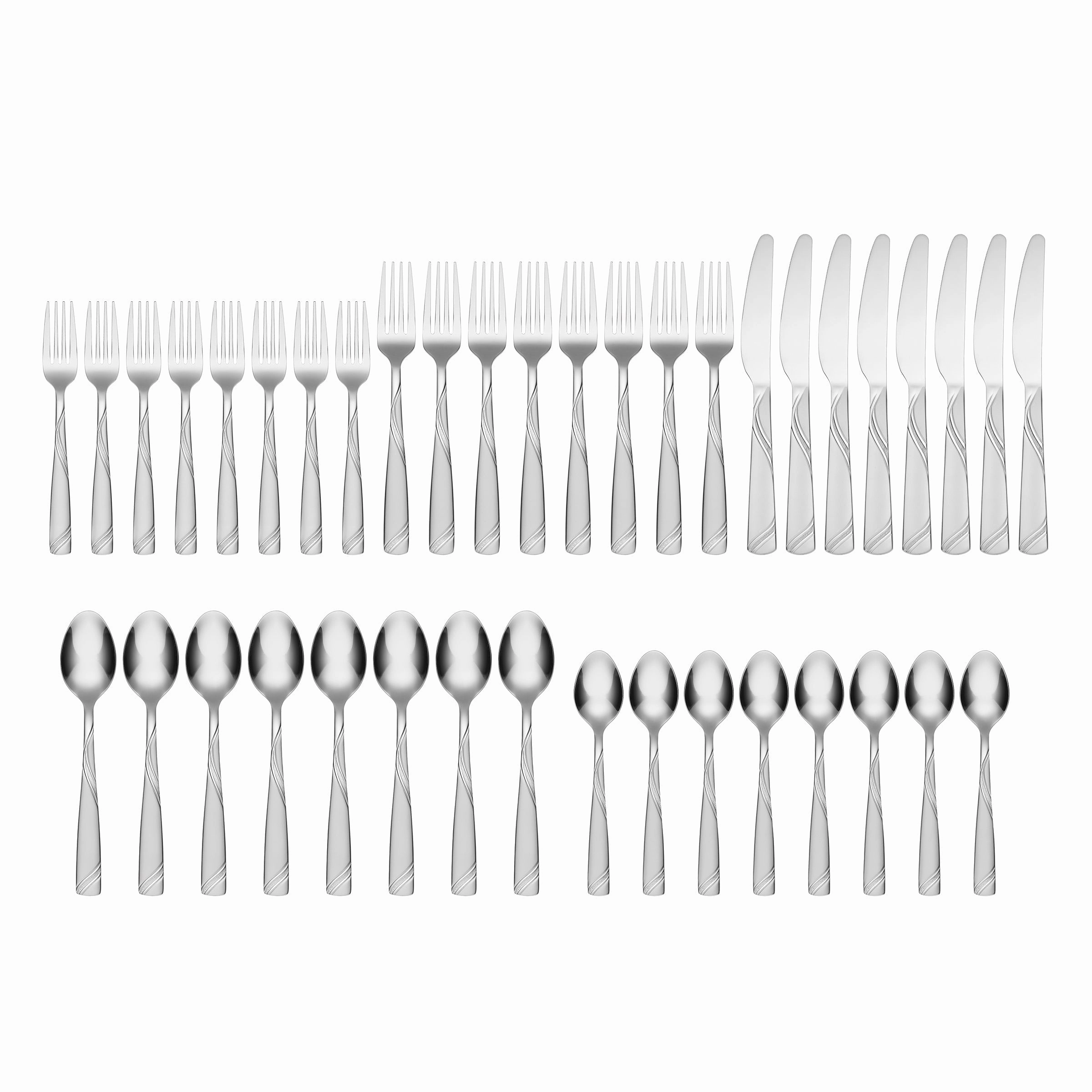 Tabitha Sand 40 Piece Flatware Set with Chrome Caddy