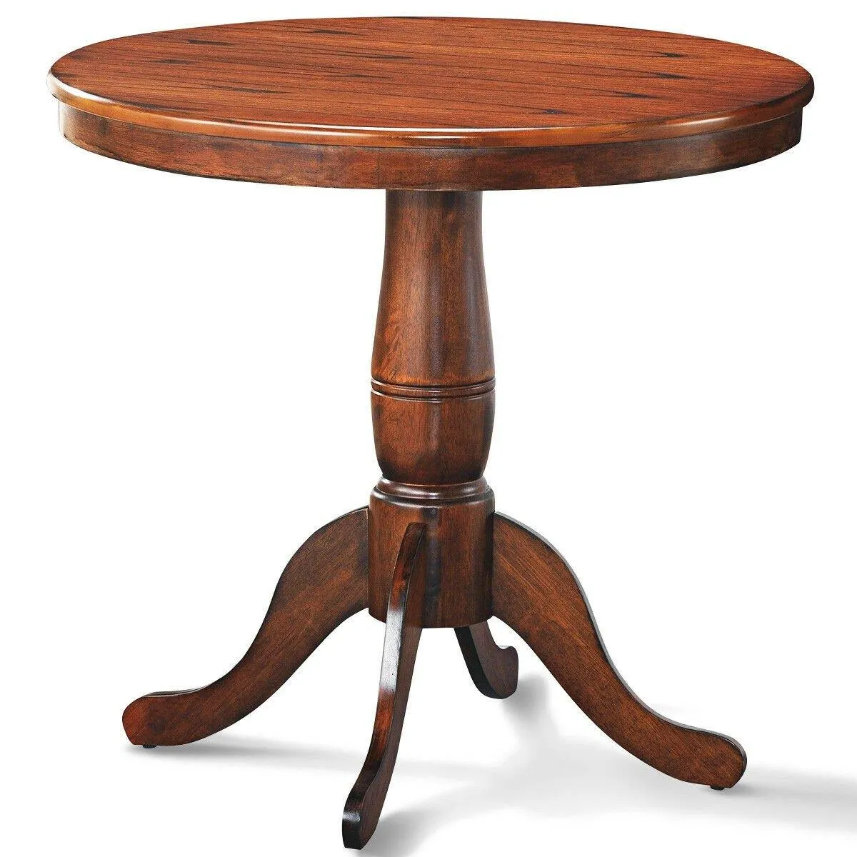 Table 30" Wooden Round Pub Pedestal Side Table (30 Inch) farmhouse dining table, extendable dining table