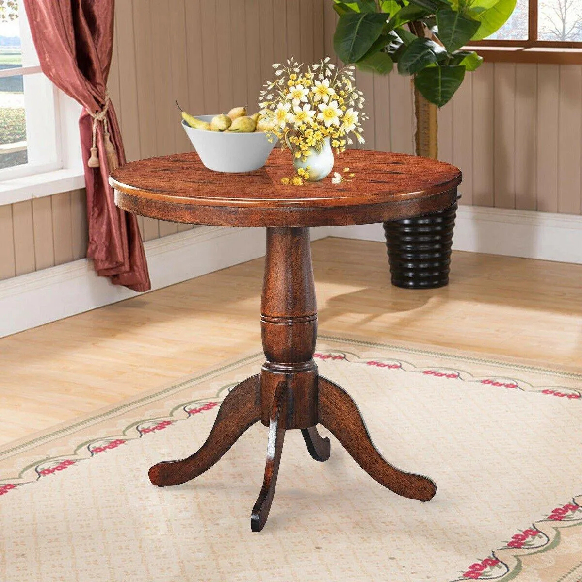 Table 30" Wooden Round Pub Pedestal Side Table (30 Inch)