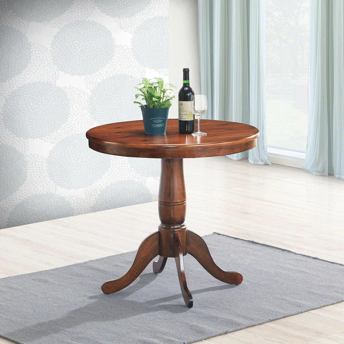 Table 30" Wooden Round Pub Pedestal Side Table (30 Inch)