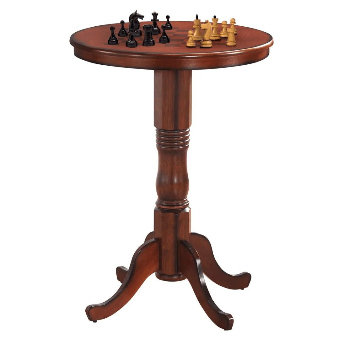 Table 42" Wooden Round Pub Pedestal Side Table