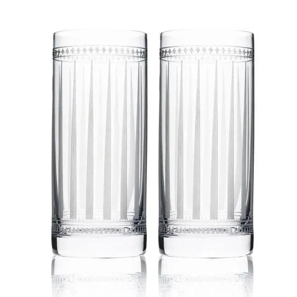 Tall Drink Crystal Glasses - Set of 2