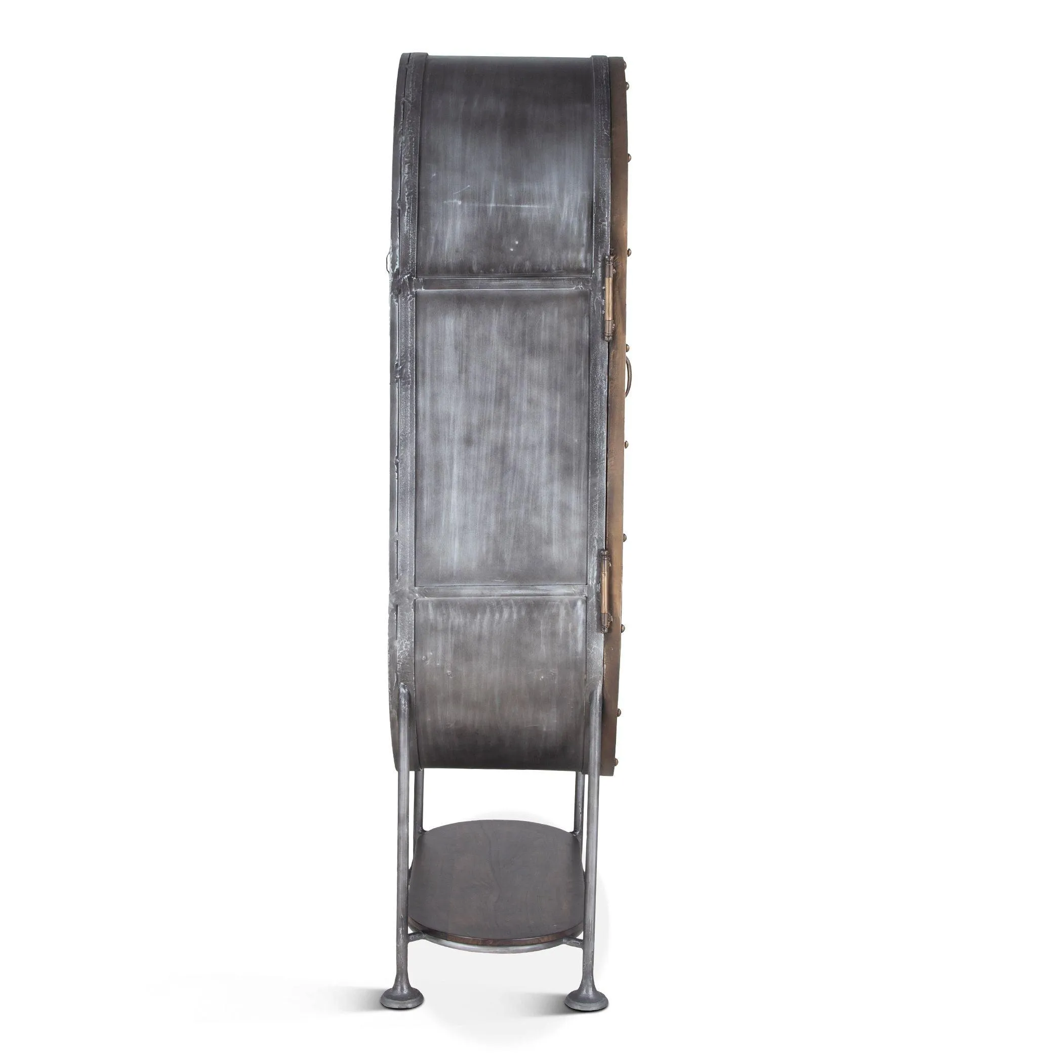 Tall Oval Industrial Bar Cabinet