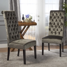 Tall Back Tufted New Velvet Dining Chair (Set of 2) - NH611203 dining table set, 6-piece dining set