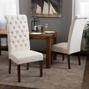 Tall Natural Fabric Dining Chair (Set of 2) - NH658812 dining table set, 6-piece dining set