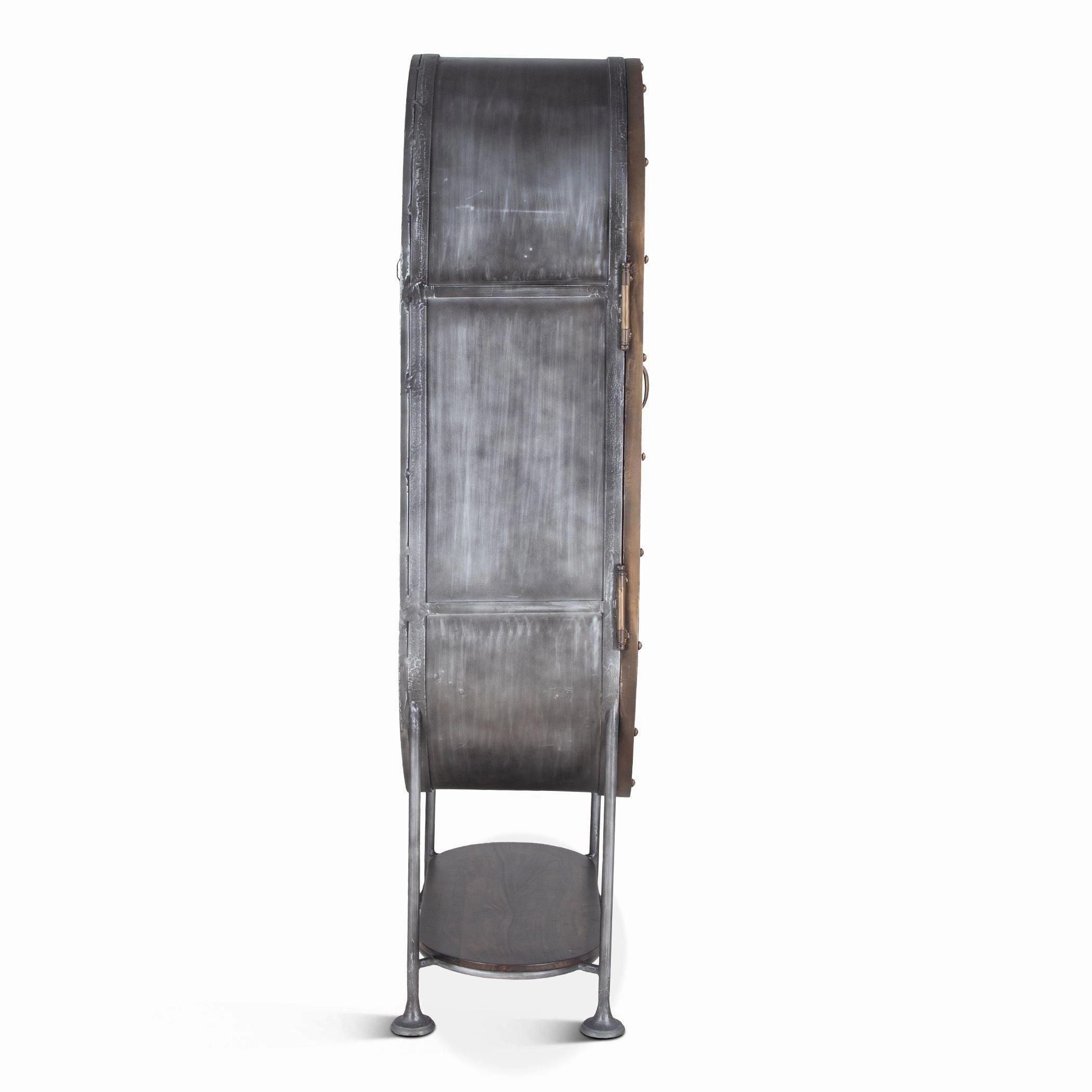 Tall Oval Industrial Bar Cabinet