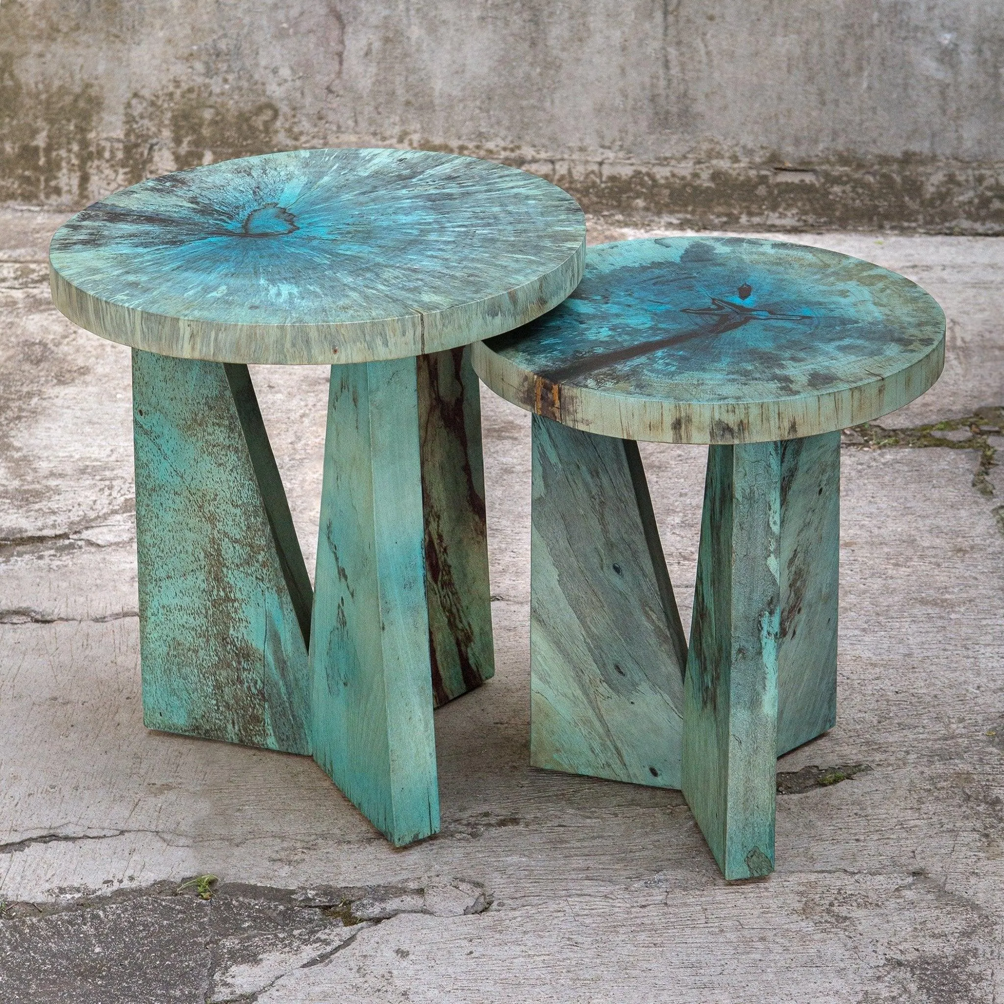 Tamarind Aqua Nesting Accent Tables