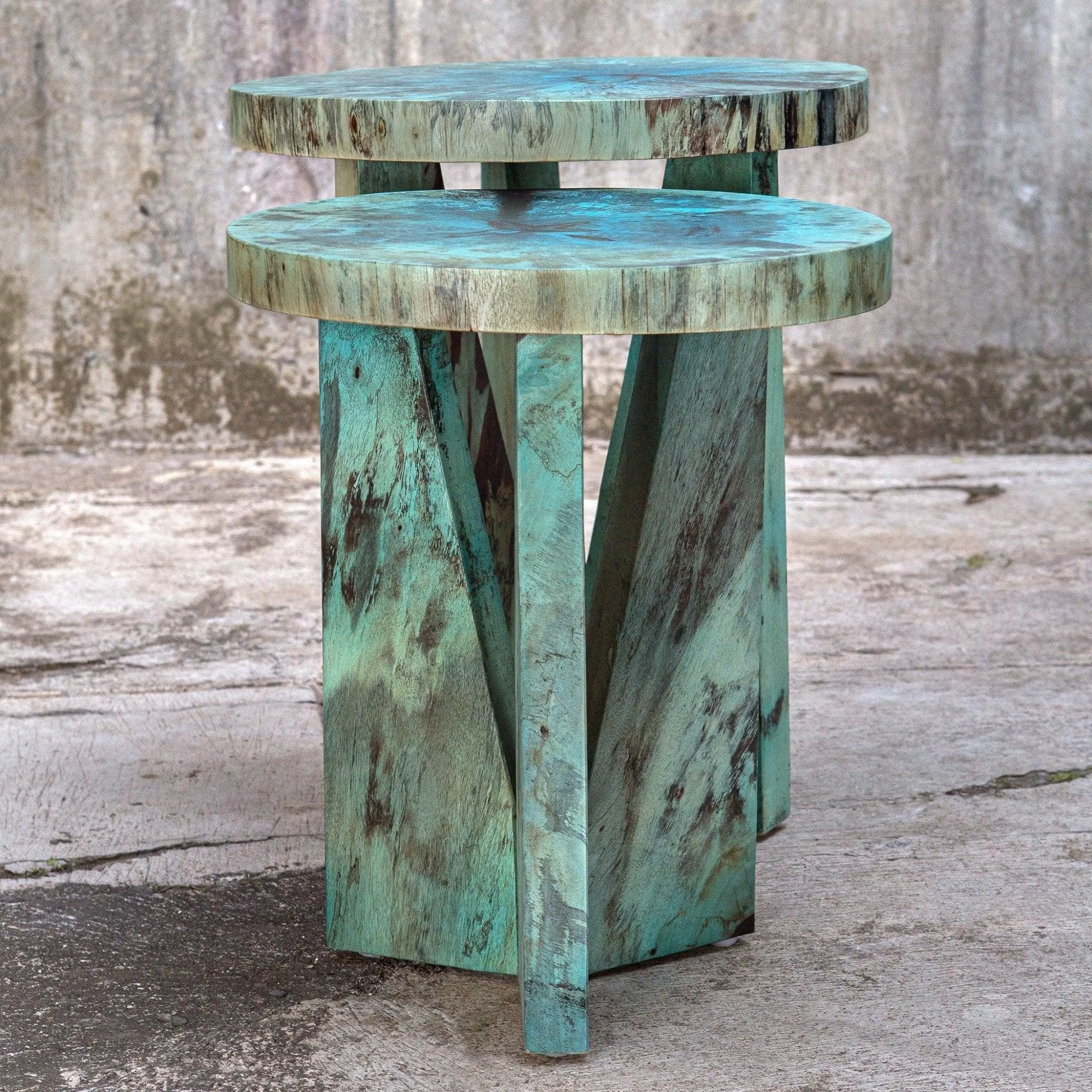 Tamarind Aqua Nesting Accent Tables